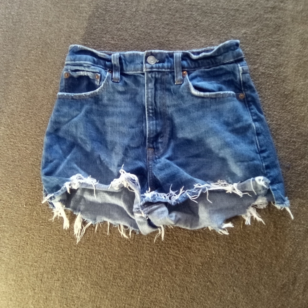 ABERCROMBIE & Fitch SHORT SIZE 25 Inch Waist Denim Frayed Hem Women Shorts